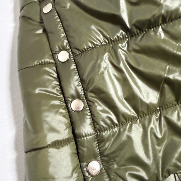 NWT JustFab Olive Green Maxi Puffer Coat | Hooded & Belted | Size XXL - Picture 5 of 8